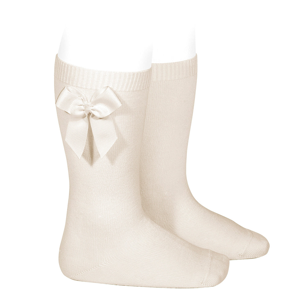 Socken mit Schleife - Beige