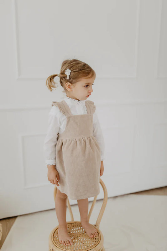 CORDUROY DRESS WITH RUFFLE STRAPS