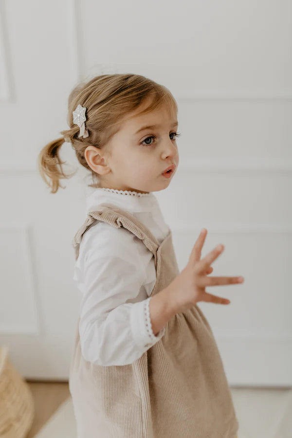 CORDUROY DRESS WITH RUFFLE STRAPS