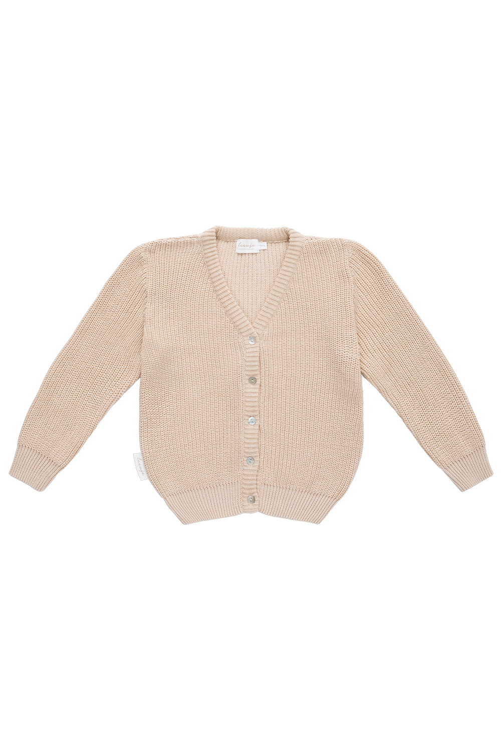 STRICK CARDIGAN MIT PERLMUTKNÖPFEN SAND